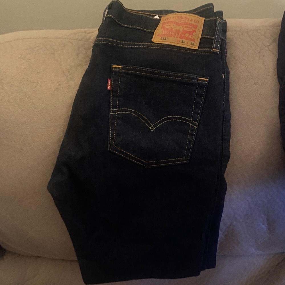 Levi's Men's 513 Slim Straight 33x32 Deep Indigo Jeans